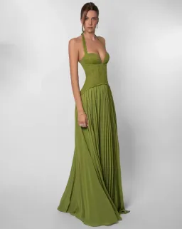 Fenity, Gaia Dress, green, size 6, maxi for rent on The Volte - image 3