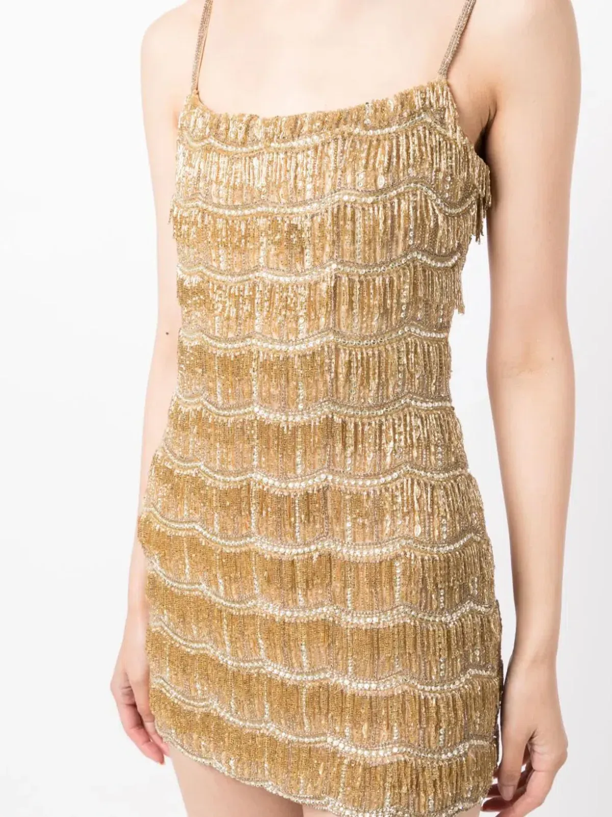 Rachel Gilbert Sadie Mini Dress Gold Size 10 - Image 2