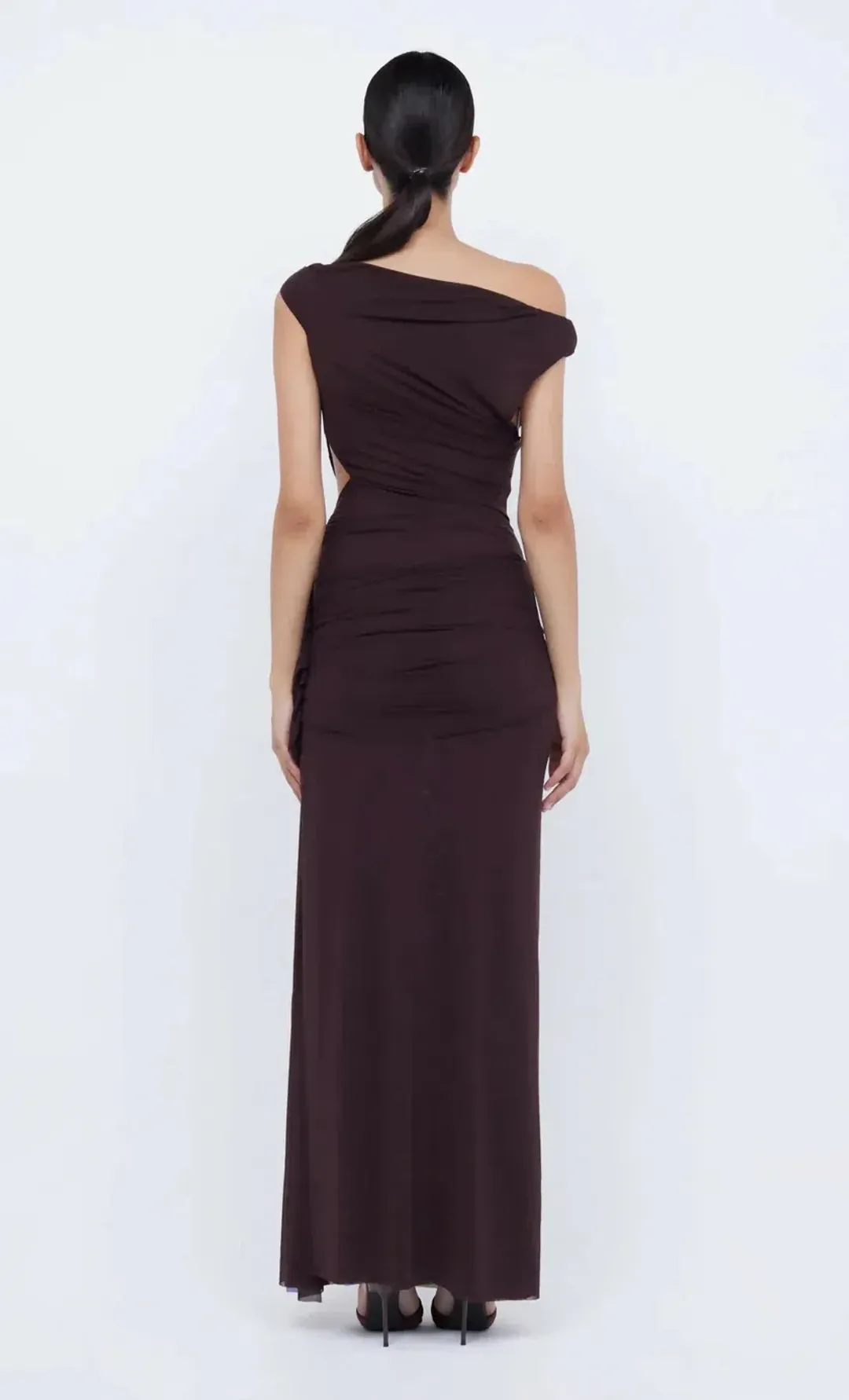 Bec & Bridge Kailani Asym Dress in Chocolate Brown Size 6 for rent on The Volte - main image