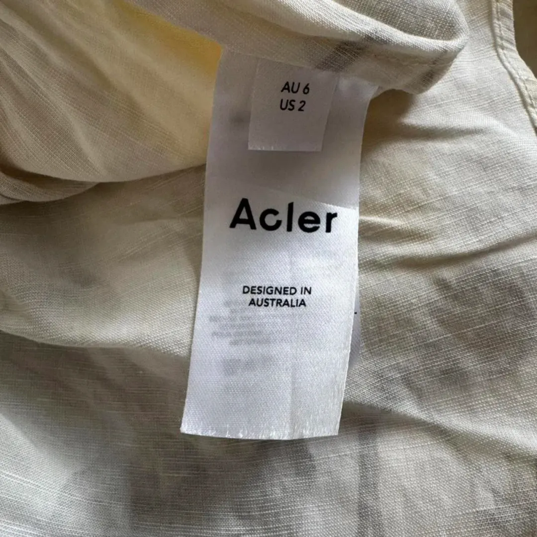 Acler walker dress floral yellow / lemon mini dress size 6 for rent on The Volte - main image