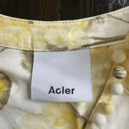 Acler walker dress floral yellow / lemon mini dress size 6 for rent on The Volte - image 5