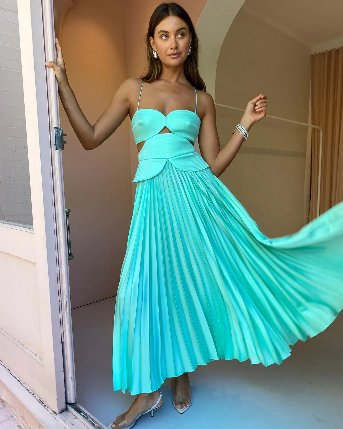 Acler Atholton Midi Dress Arctic Mint Size AU 8 - Image 1