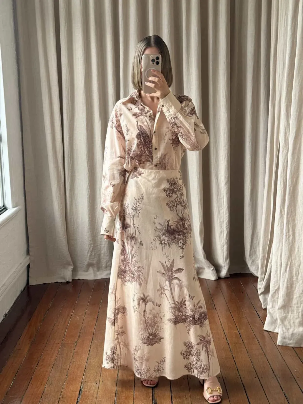 ZIMMERMANN WAVERLEY BIAS MIDI SKIRT & BUTTON UP SHIRT - Image 1