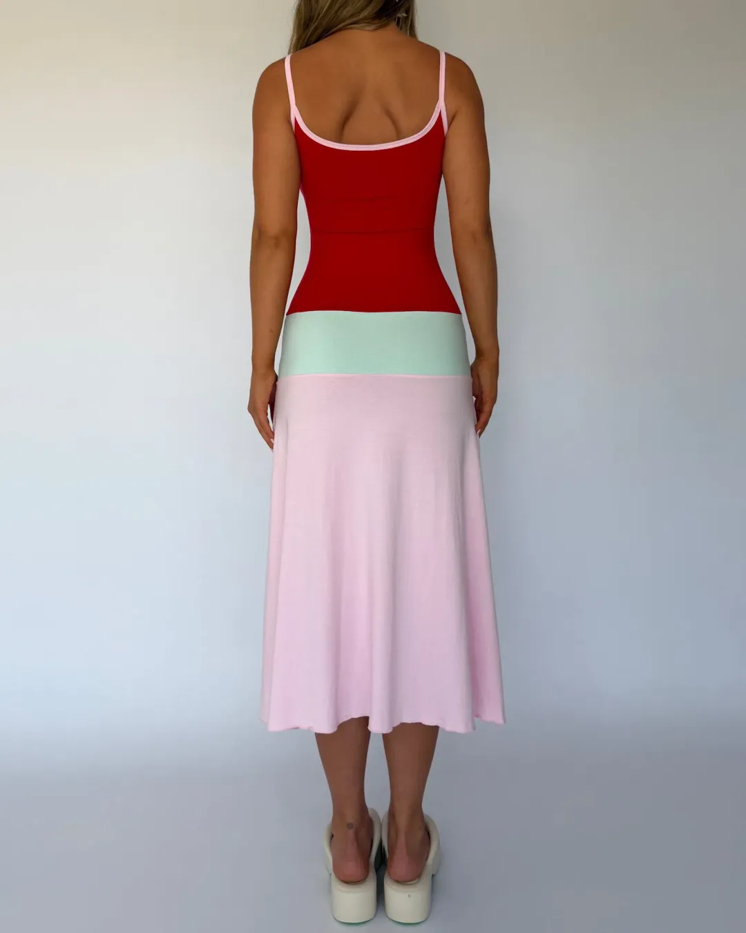 Blanch Lucy Midi Dress in Sorbet Size 8 for rent on The Volte - main image