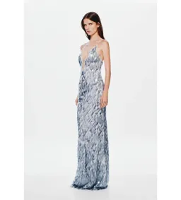 Misha Sapphire Sequin Maxi Dress in Dove Grey Size M/AU10 for rent on The Volte - image 2