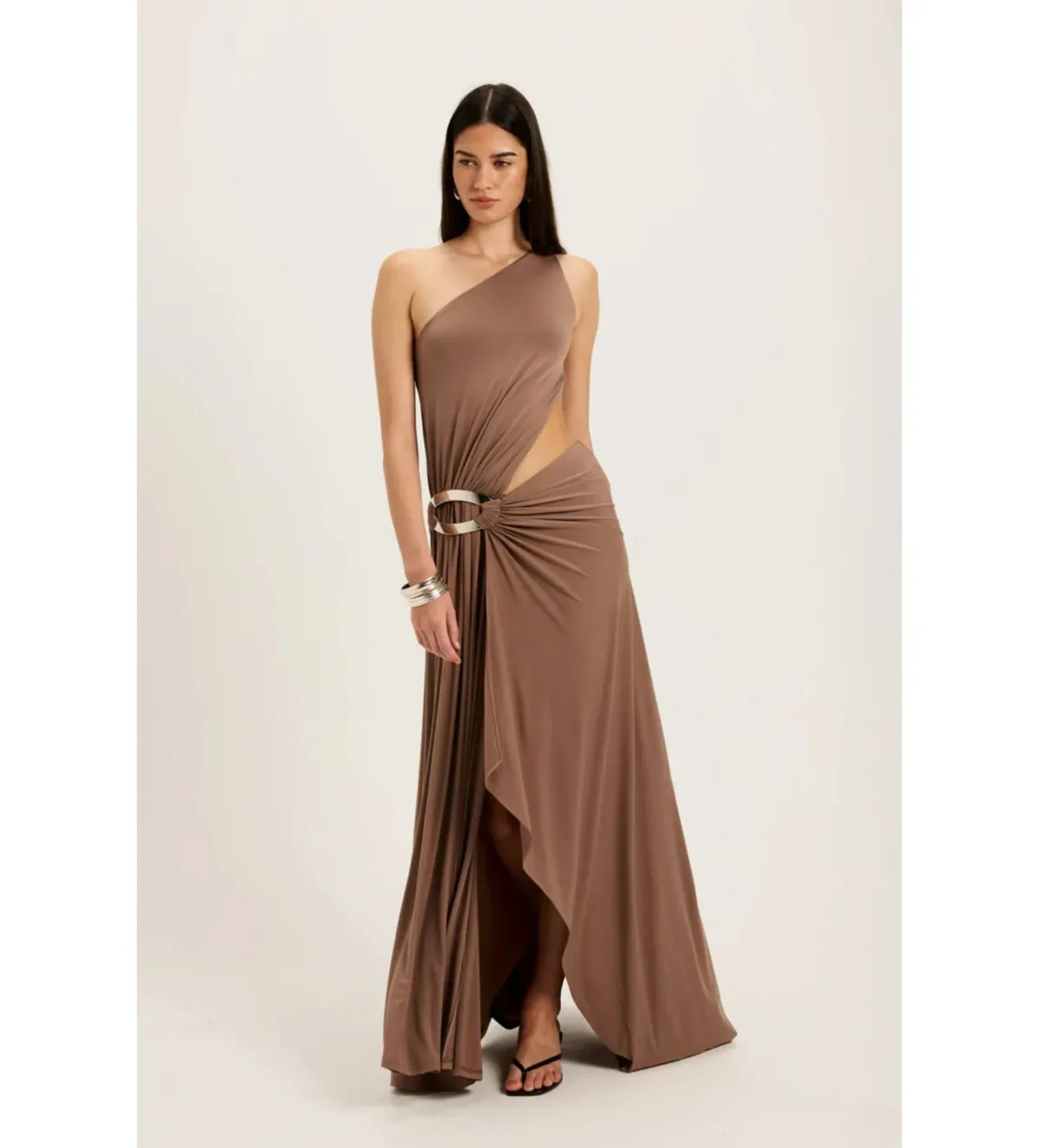 Ance Gria Serena Gown in Taupe Size M/AU10 - Image 1