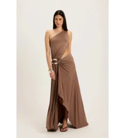 Ance Gria Serena Gown in Taupe Size M/AU10 for rent on The Volte - image 1