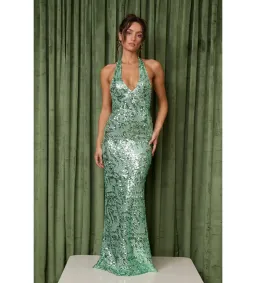 Fait Par Foutch Liana Maxi Dress in Seafoam Sequin Size XXS/AU4 for rent on The Volte - image 1