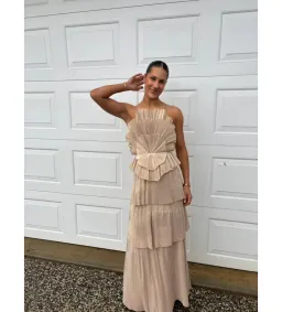 Aje Kyra Gown in Gold Size AU8 for rent on The Volte - image 3