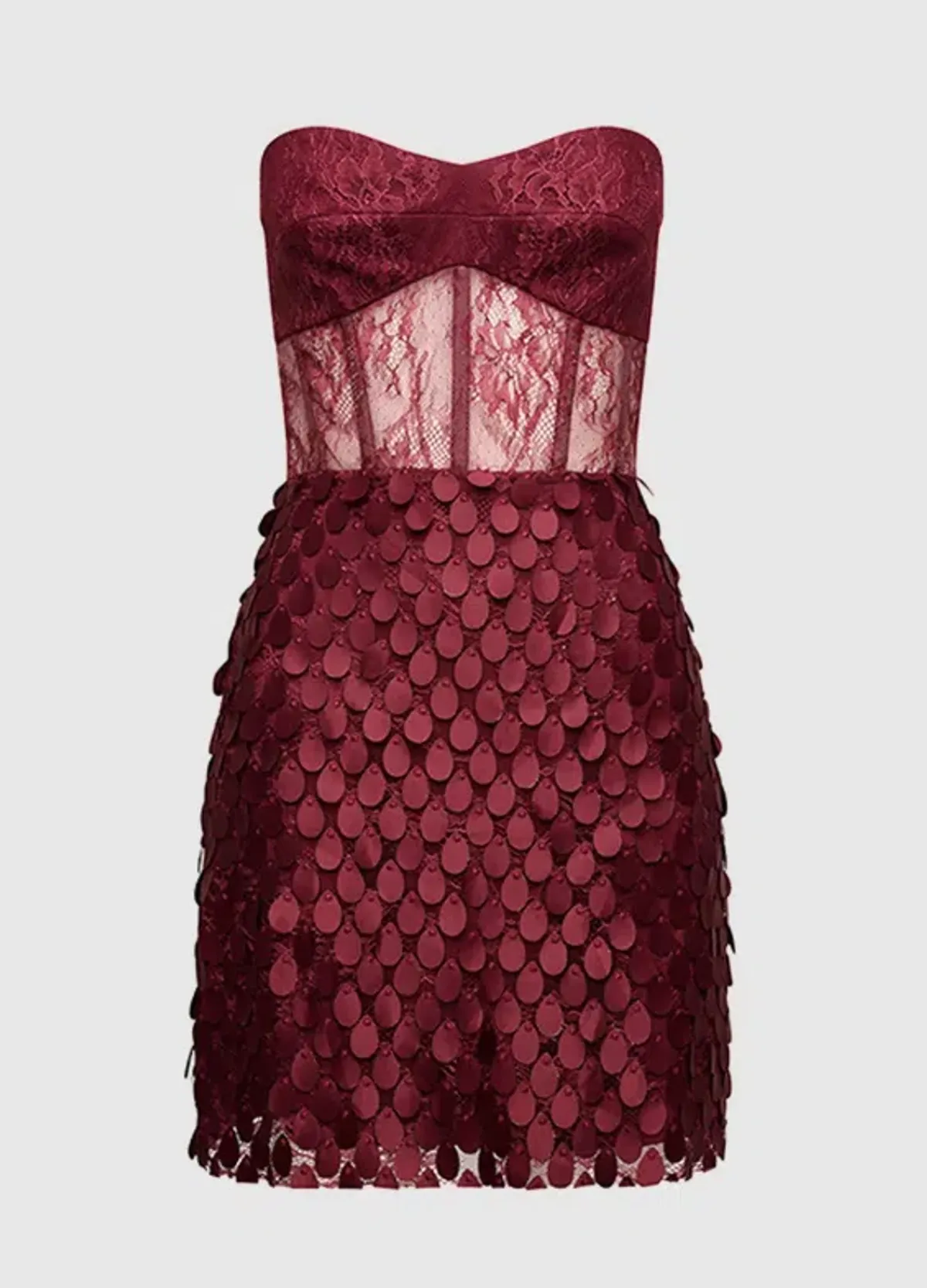 MANNING CARTELL SUPREME EXTREME MINI DRESS SIZE 12 - CRANBERRY COLOUR - Image 6