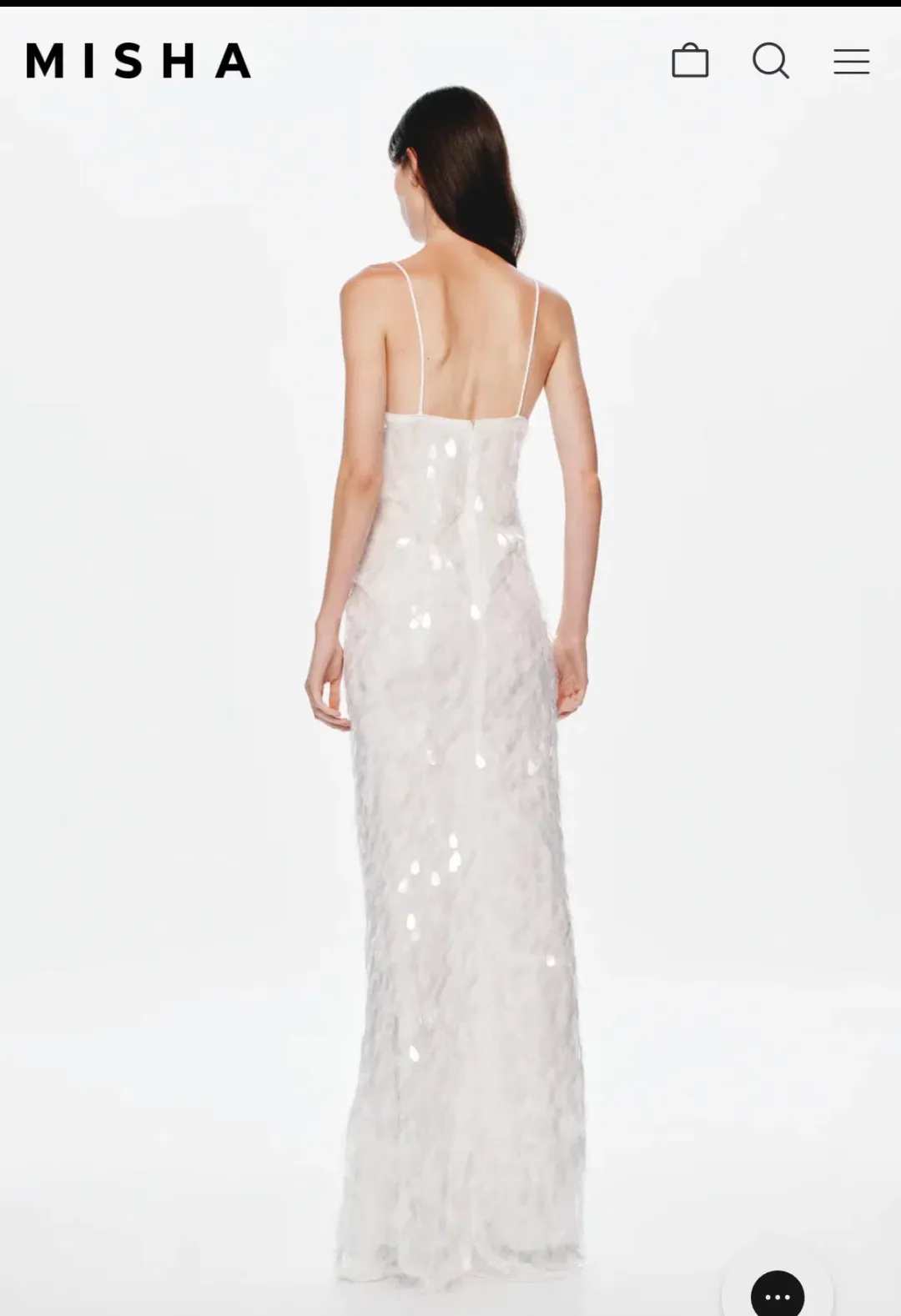 Sapphire sequin maxi dress in ivory for rent on The Volte - main image