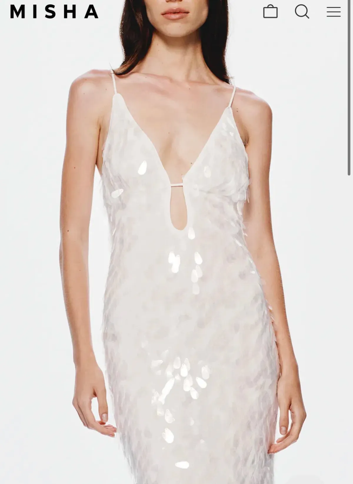 Sapphire sequin maxi dress in ivory - Image 4