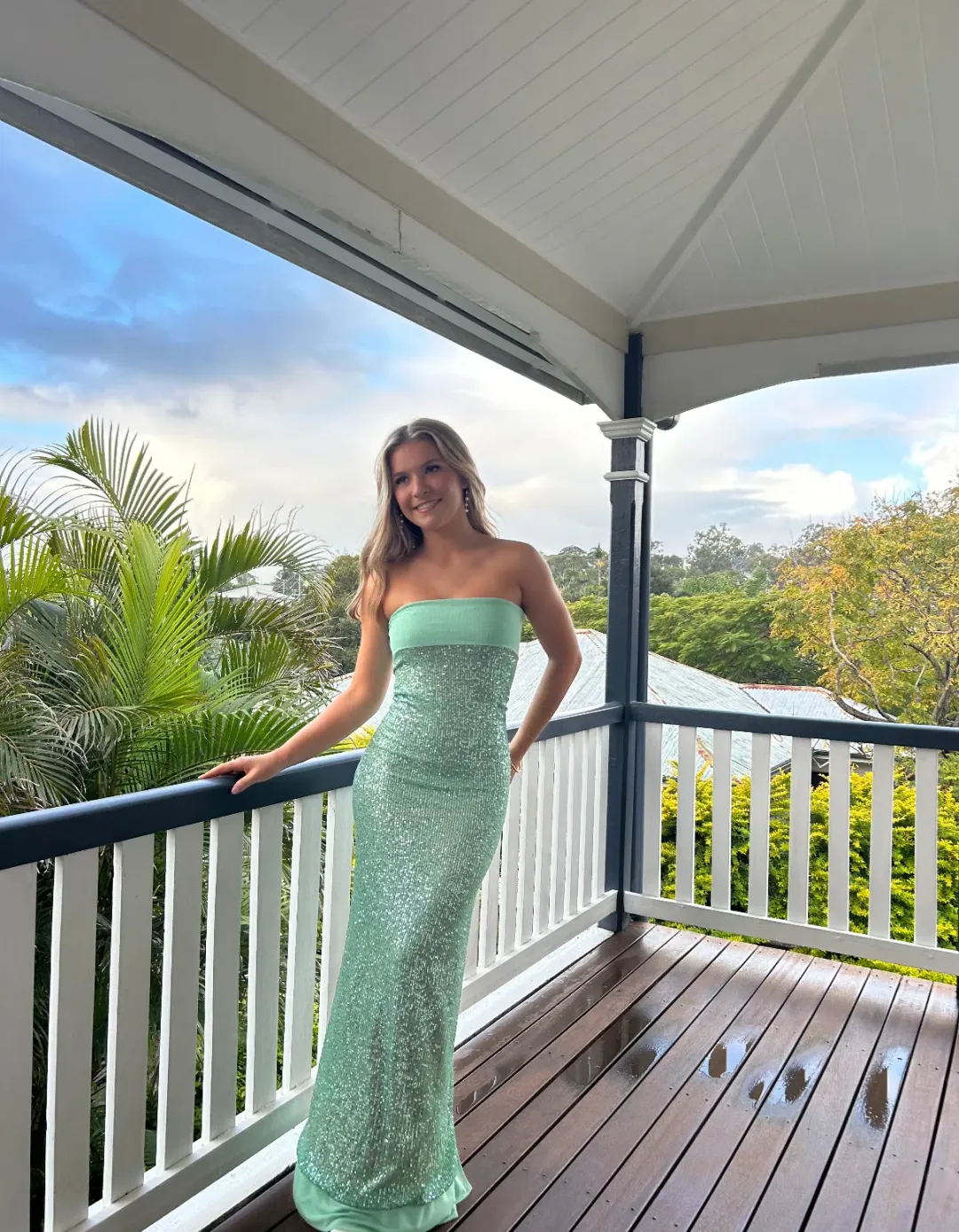 Fait Par Foutch Elizabeth Sparkly Green Dress size 6 for rent on The Volte - main image