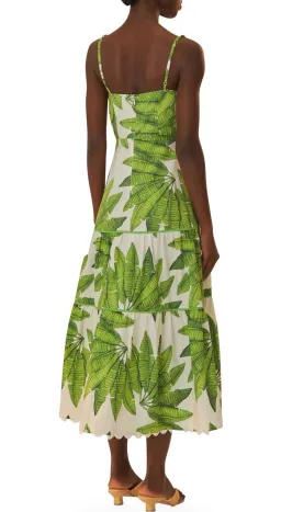 Farm Rio Palm Fan Off-White Midi Dress XS for rent on The Volte - image 2
