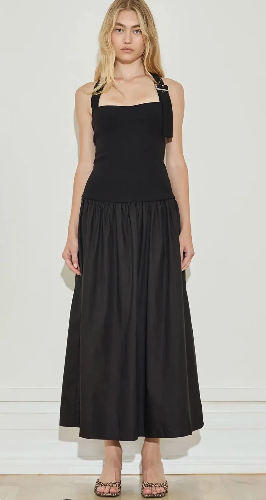 Maison Essentiele Buckle Dress in Black - Size Small for rent on The Volte - main image
