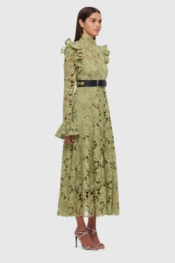 Leo Lin Aliya Lace Midi Dress for rent on The Volte - image 5