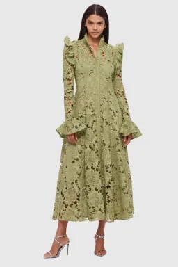 Leo Lin Aliya Lace Midi Dress for rent on The Volte - image 3