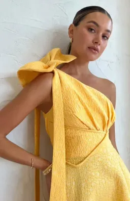 Rachel Gilbert Emiliano Midi Gown in Lemondrop Size 0 / AU6 for rent on The Volte - image 2