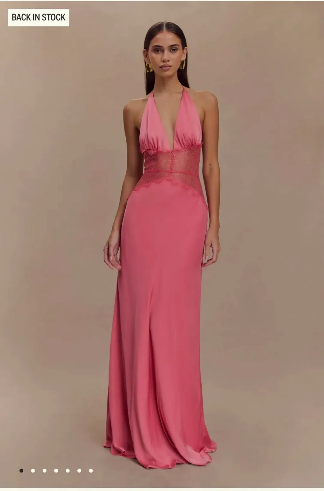 Meshki Dinah Lace And Satin Maxi Dress - Blush Rose for rent on The Volte - main image