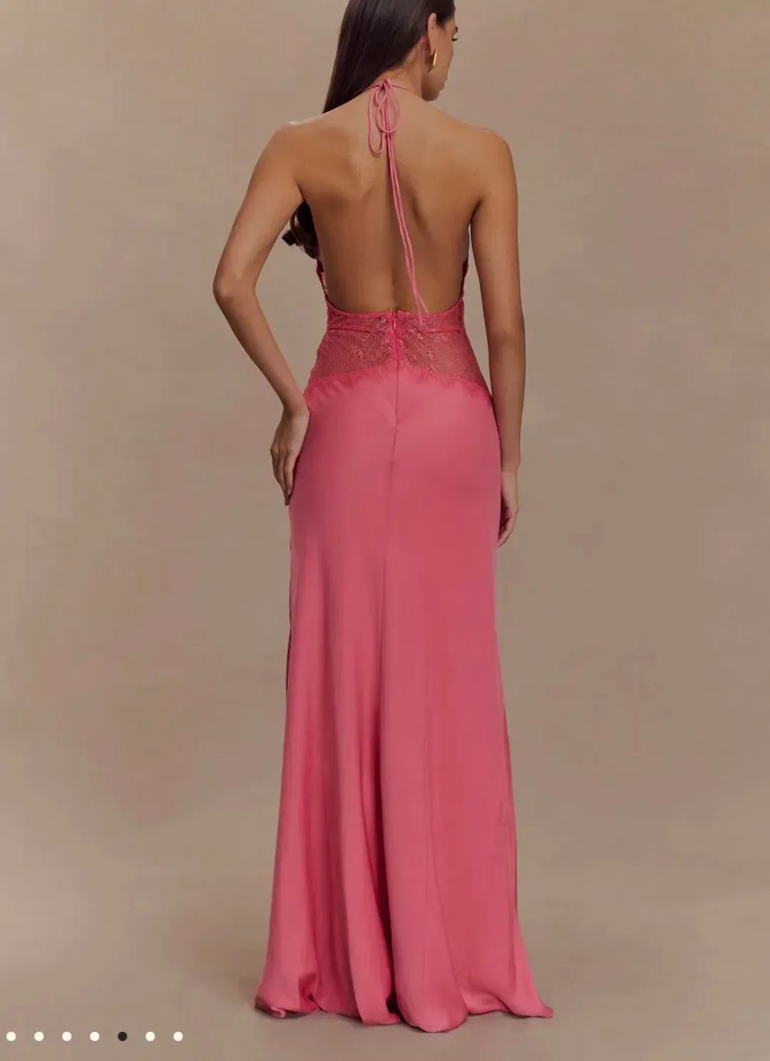Meshki Dinah Lace And Satin Maxi Dress - Blush Rose for rent on The Volte - main image