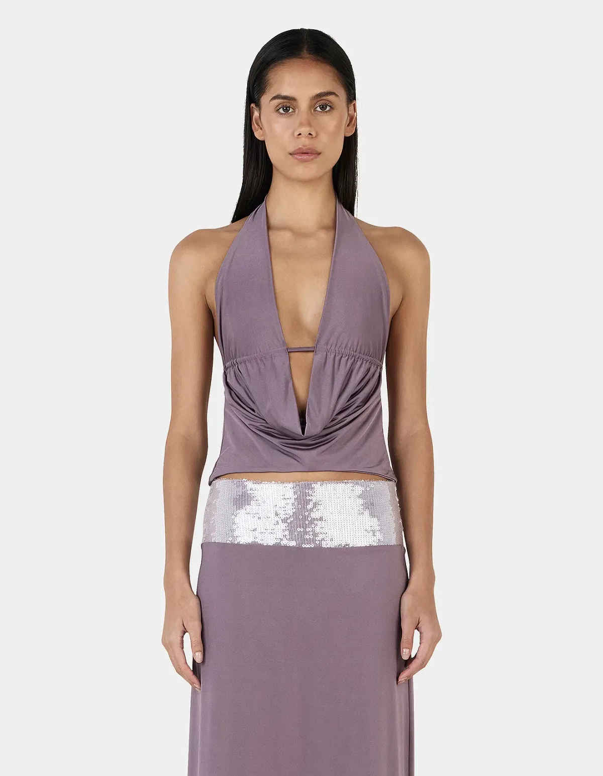 Ownley Aubergine Kyra Top & Francesca Skirt set size S - Image 3