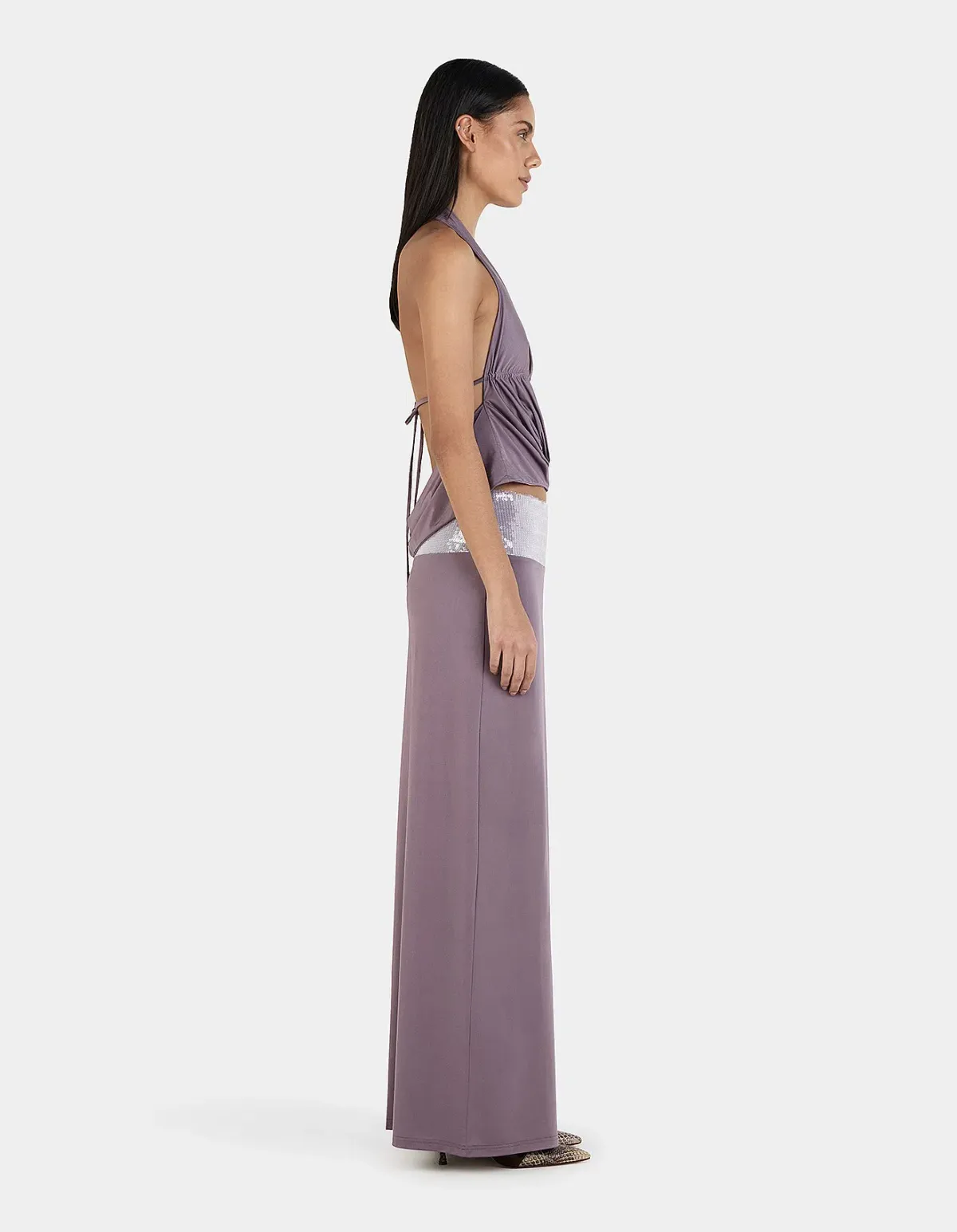 Ownley Aubergine Kyra Top & Francesca Skirt set size S - Image 4
