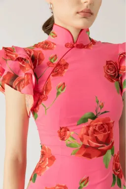 Sau Lee Sylvie Maxi Floral Dress in Pink Size 10/US 6 for rent on The Volte - image 2