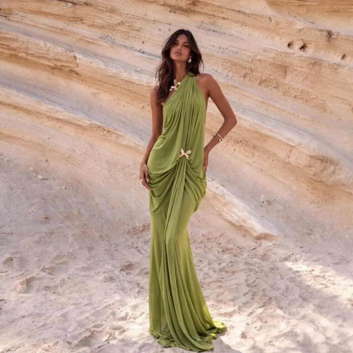 Abyss By Abby DEBUT Maxi In Green Size Small / 8 AU - Image 1