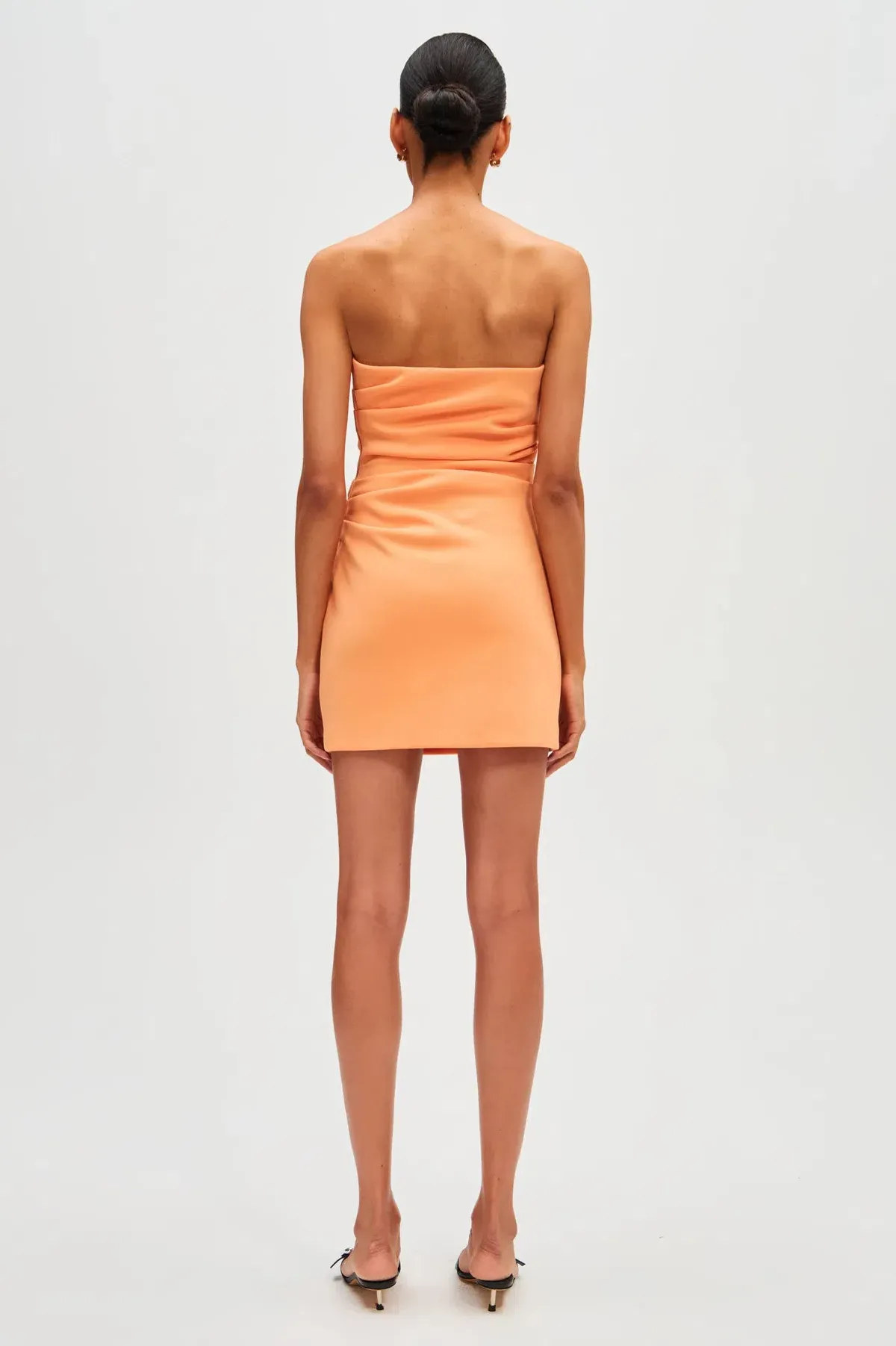 Misha Alston Crepe Mini Dress Tangerine Size L - Image 2