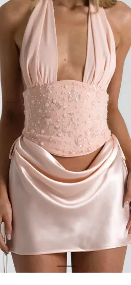 Natalie Rolt Bronte Top and Evelyn Mini Skirt Baby Pink Size S for rent on The Volte - image 2