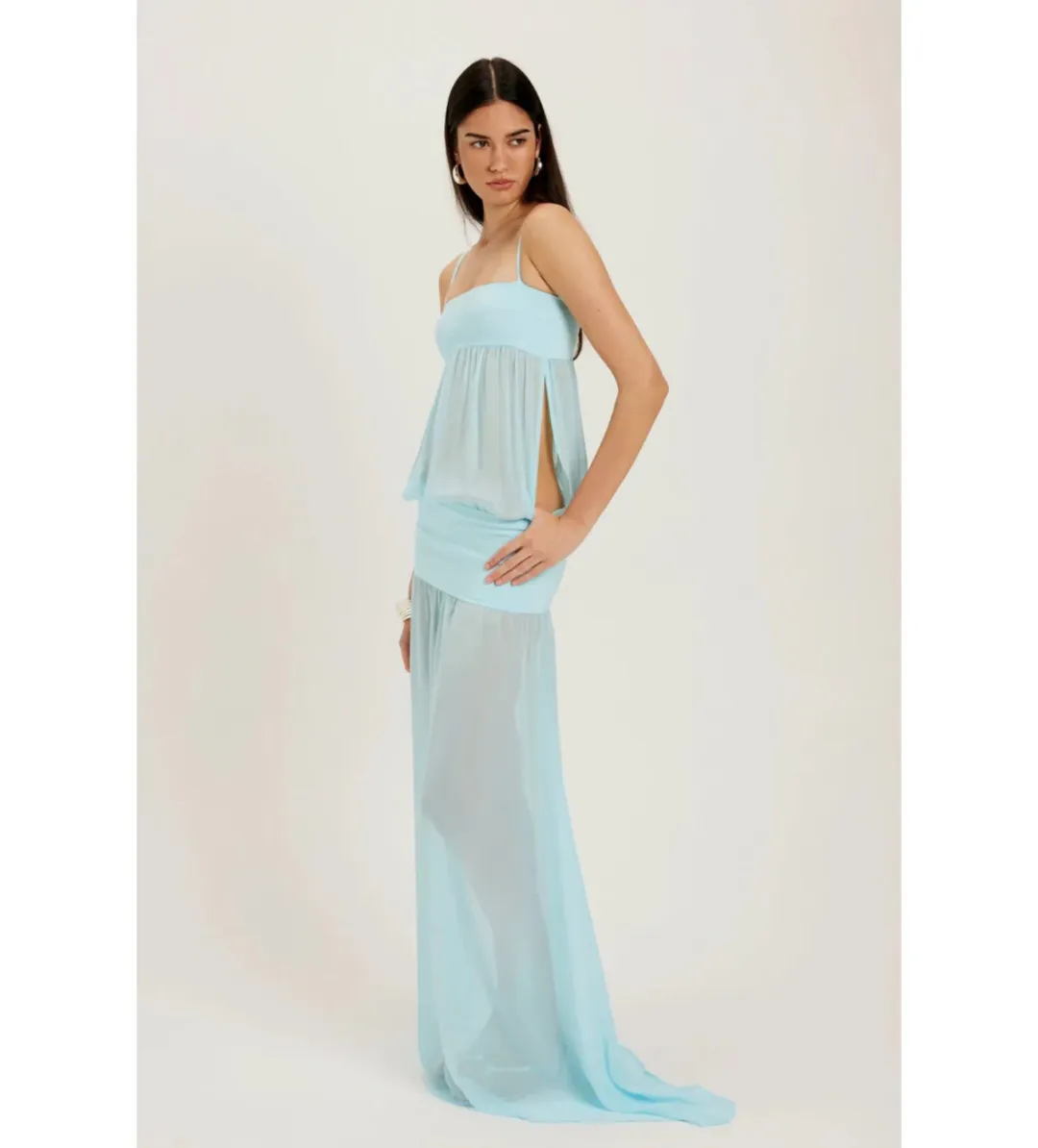 Ance Gria Romeo Gown in Aqua Size S/AU8 for rent on The Volte - main image