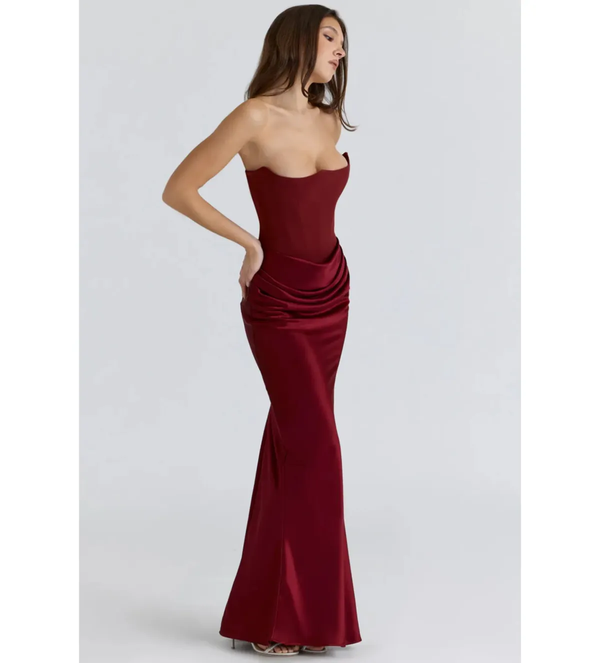 House of CB Persephone Dress in Wine Size XS/AU6 - Image 2
