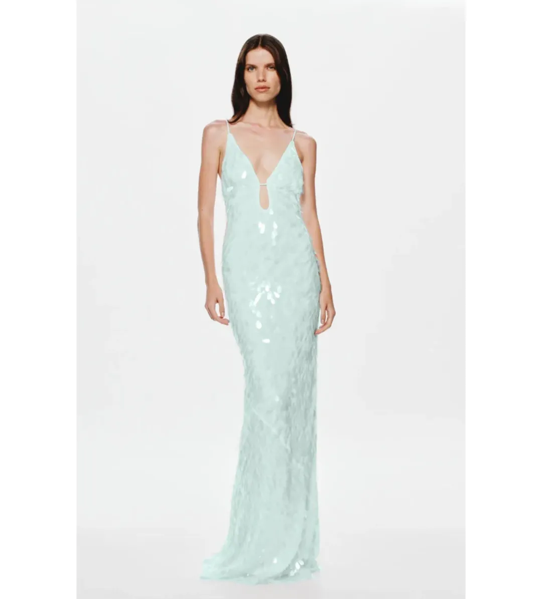 Misha Sapphire Sequin Maxi Dress in Mint Size S/AU8 for rent on The Volte - main image