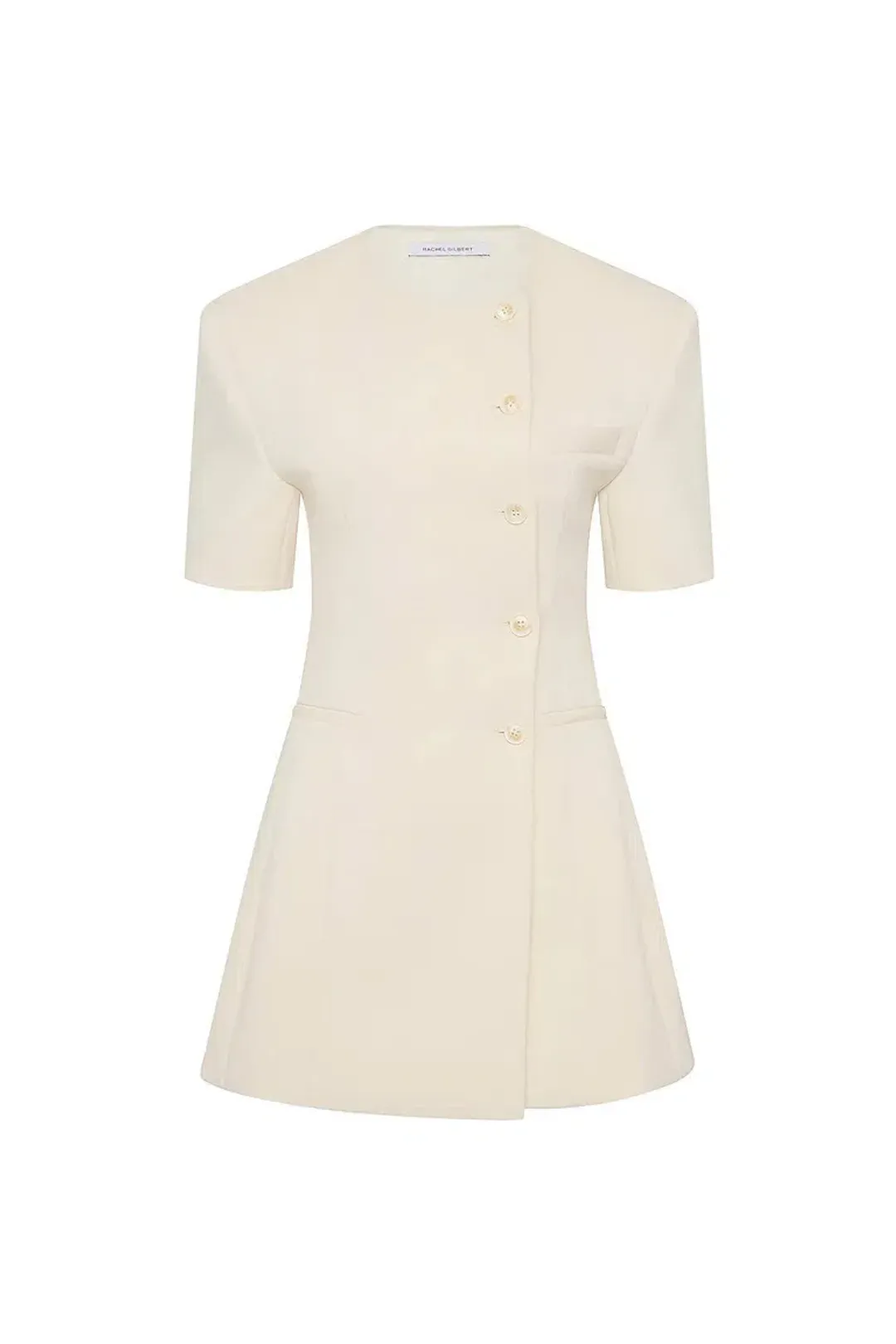 Rachel Gilbert Sergio Sleeve Mini Dress White Size 10 for rent on The Volte - main image
