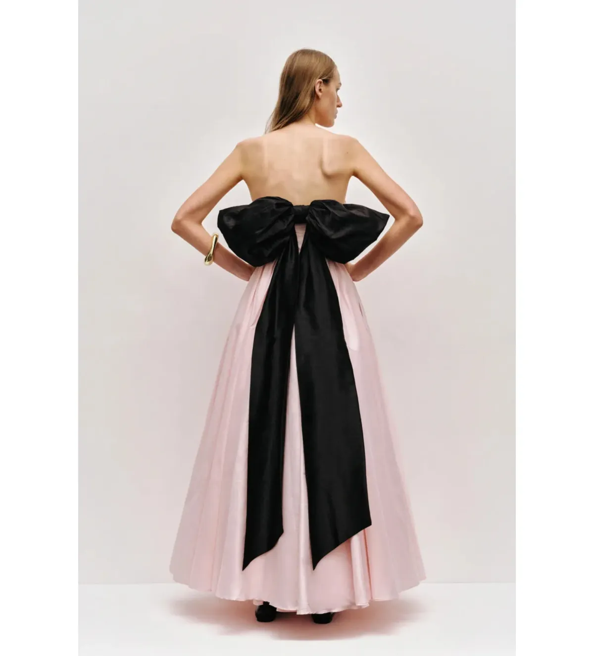 Aje Thea Bow Gown in Pink Tint/Black Size AU12 - Image 4