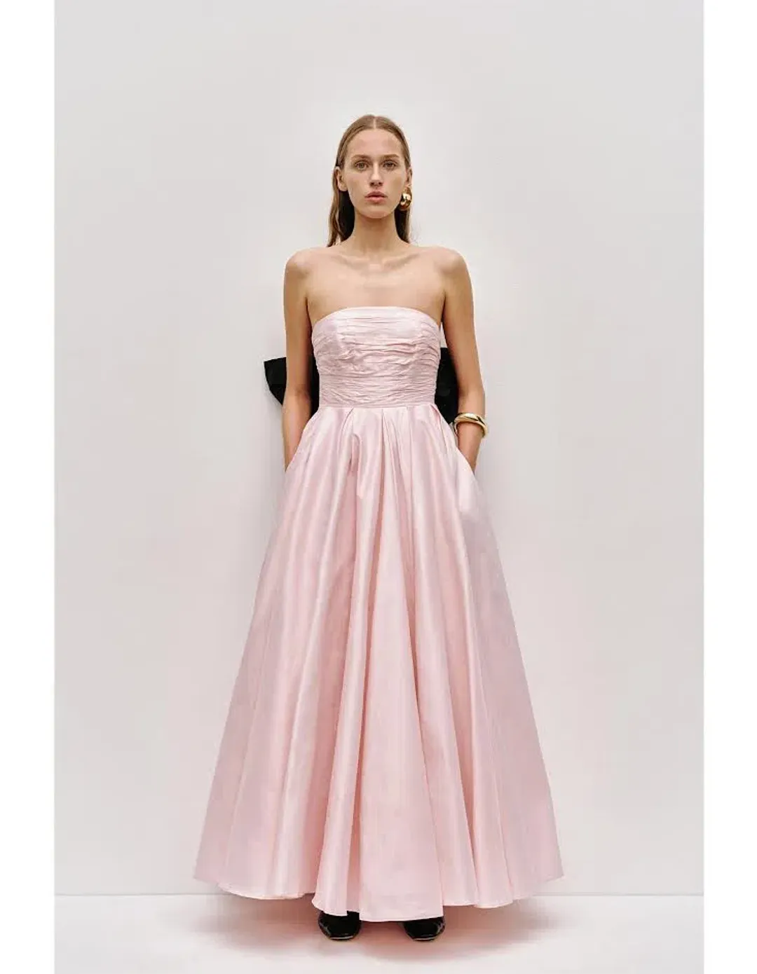 💕 New AJE Thea Bow Gown in Pink Tint & Black- Size 12 AU Maxi Dress 💕 for rent on The Volte - main image