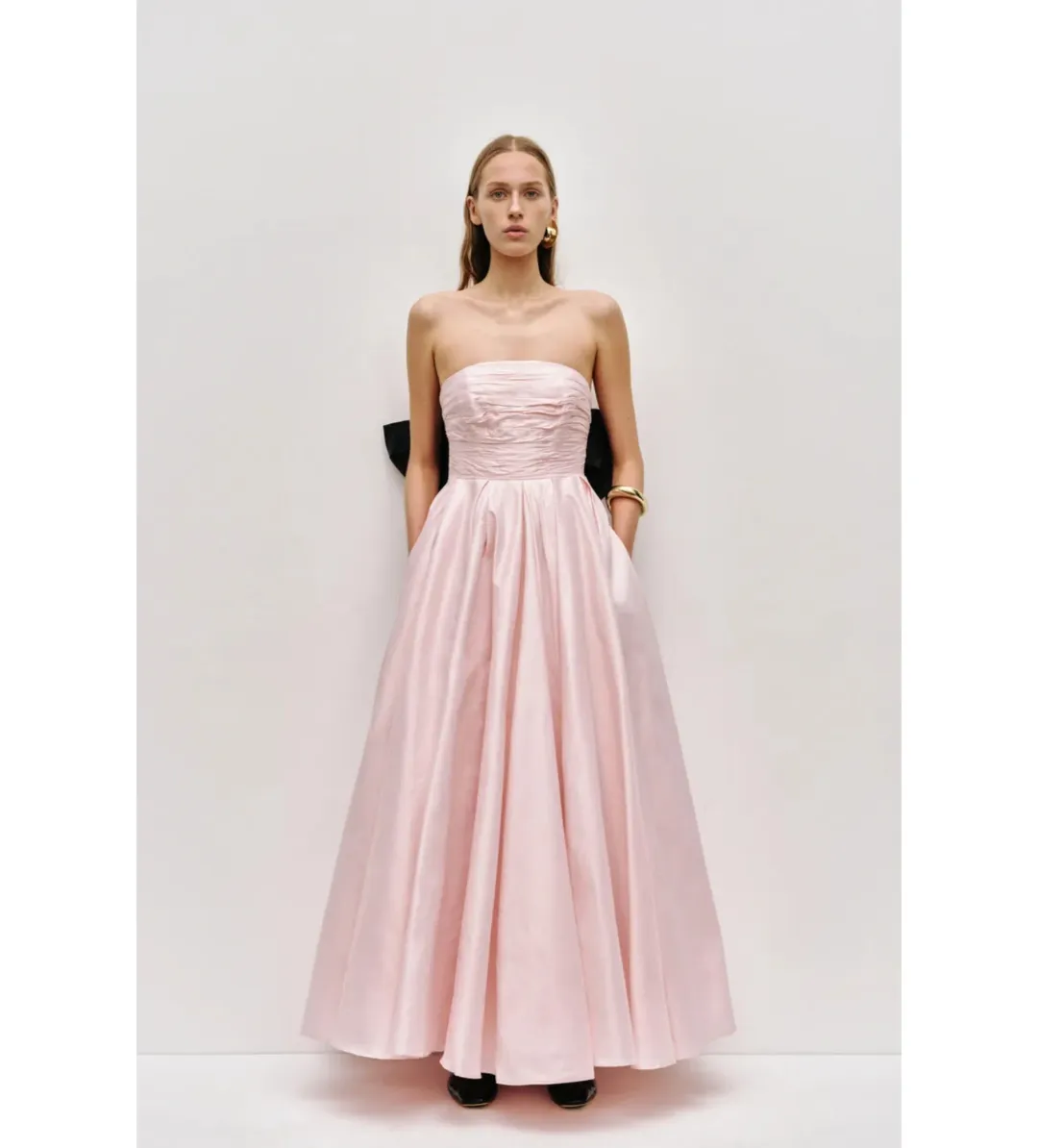 Aje Thea Bow Gown in Pink Tint/Black Size AU12 for rent on The Volte - main image