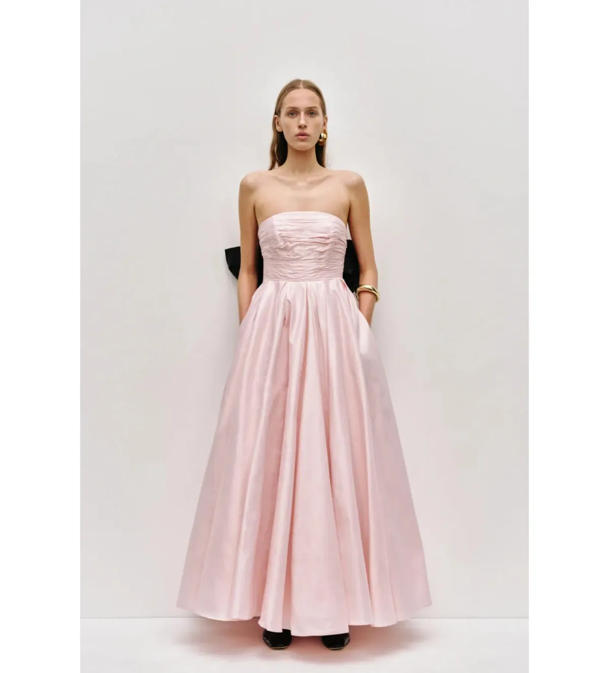 Aje Thea Bow Gown in Pink Tint/Black Size AU12 - Image 1
