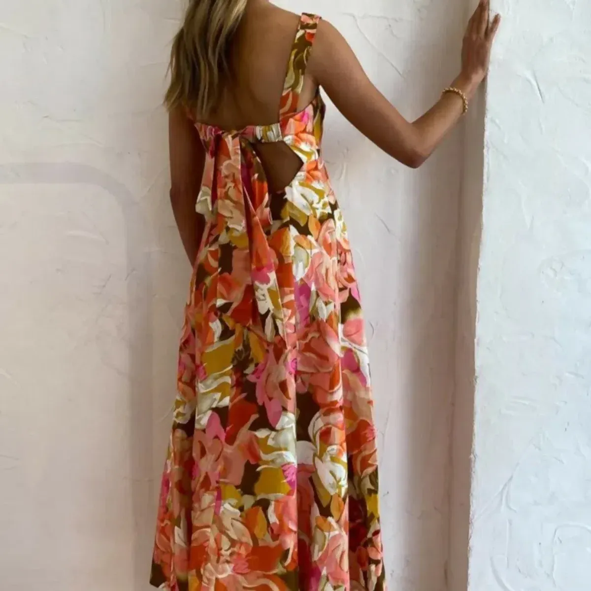 ✨ ACLER Tate Midi Dress Size AU 12 / US 8 - Pink Bouquet Floral Linen ✨ - Image 4