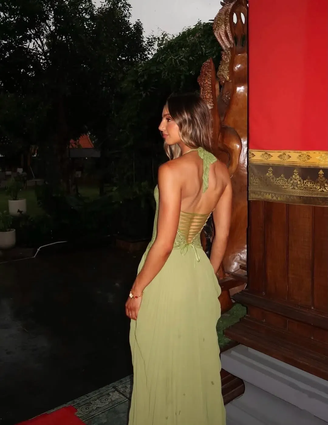 Fenity Gaia Dress in Green Size XS for rent on The Volte - main image