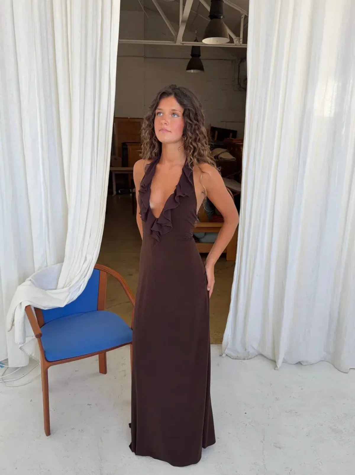 La Marie, VANESSA DRESS, Maxi, Brown, Size XS/S - Image 1