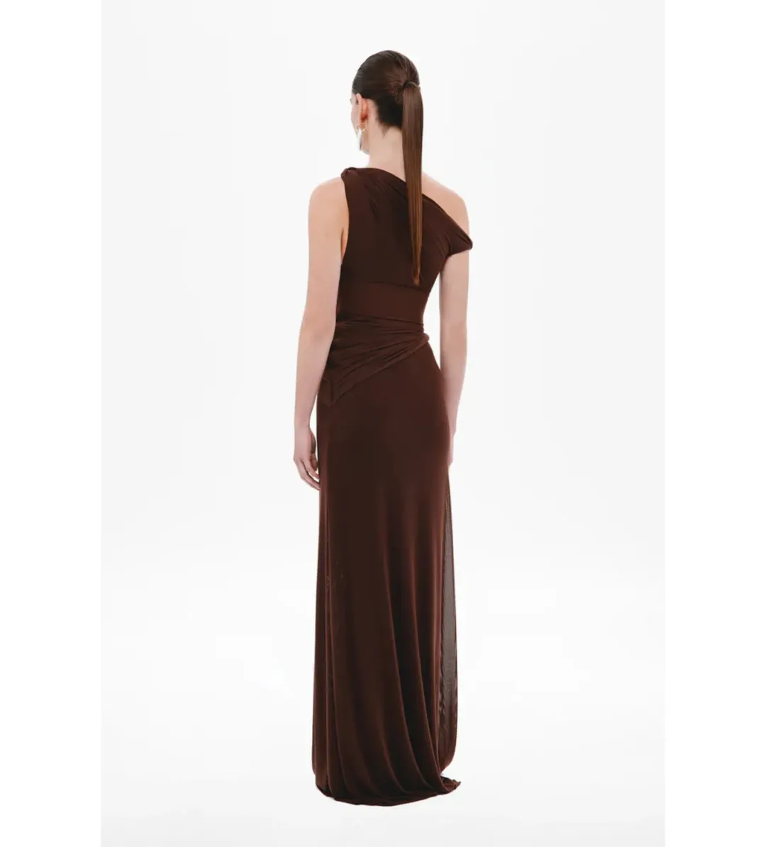 Misha Sisal Mesh Dress in Espresso Size S/AU8 for rent on The Volte - main image