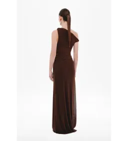 Misha Sisal Mesh Dress in Espresso Size S/AU8 for rent on The Volte - image 3