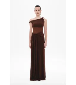 Misha Sisal Mesh Dress in Espresso Size M/AU10 for rent on The Volte - image 4