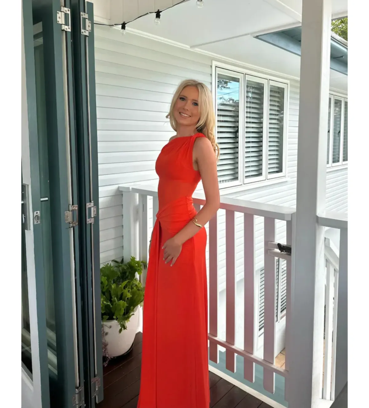 Misha Sisal Mesh Dress in Chilli Size S/AU8 - Image 3