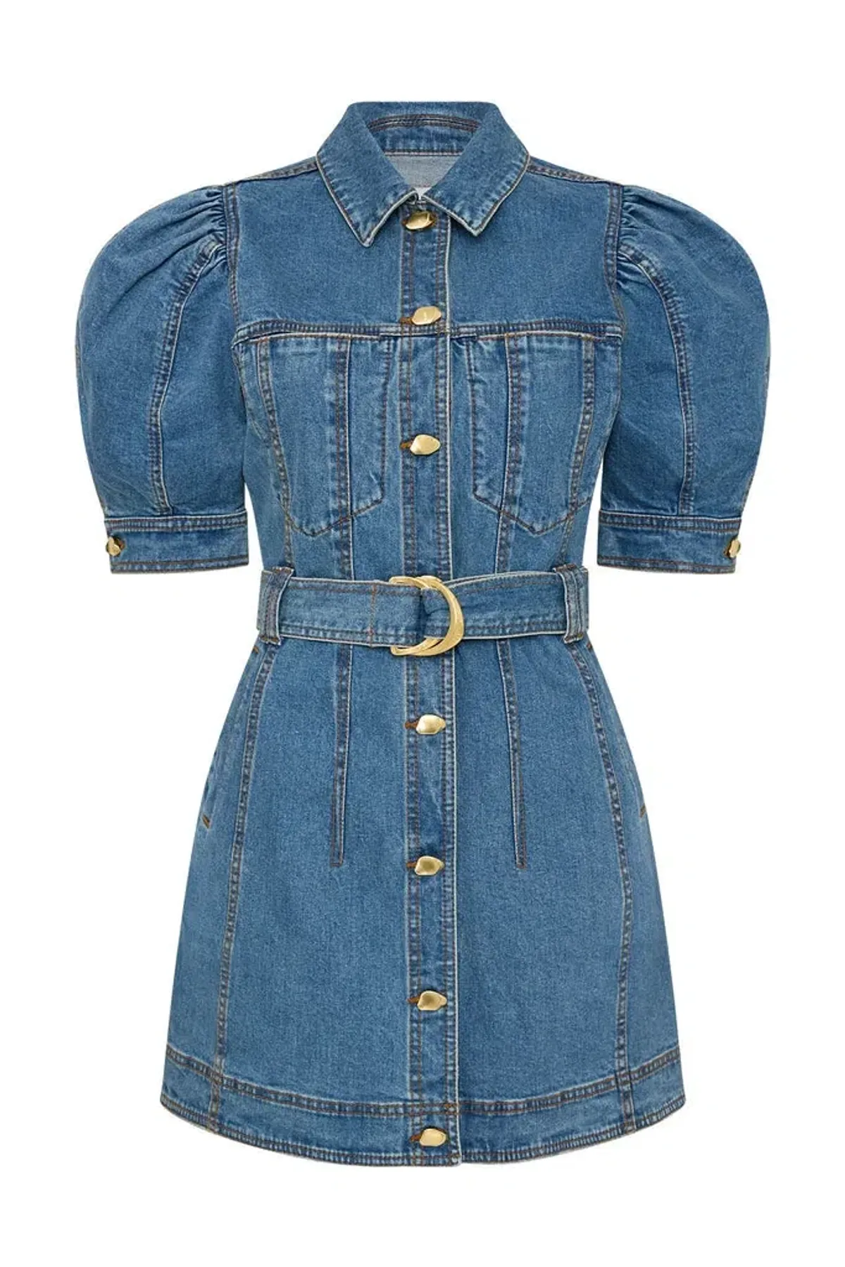 Adriana Puff Sleeve Mini Dress for rent on The Volte - main image
