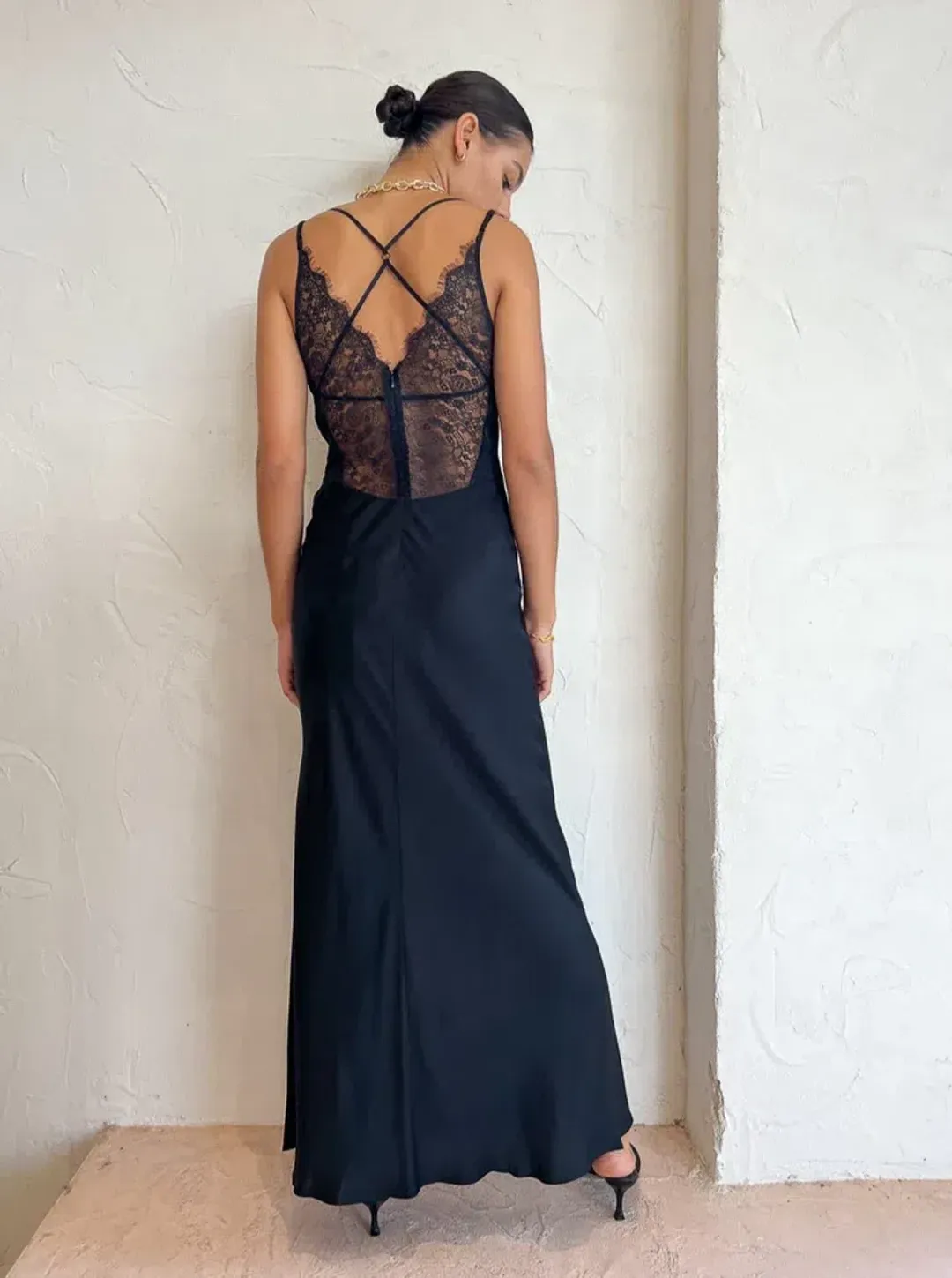 Bec And Bridge Lucille Lace Maxi Dress in Black size 12 for rent on The Volte - main image