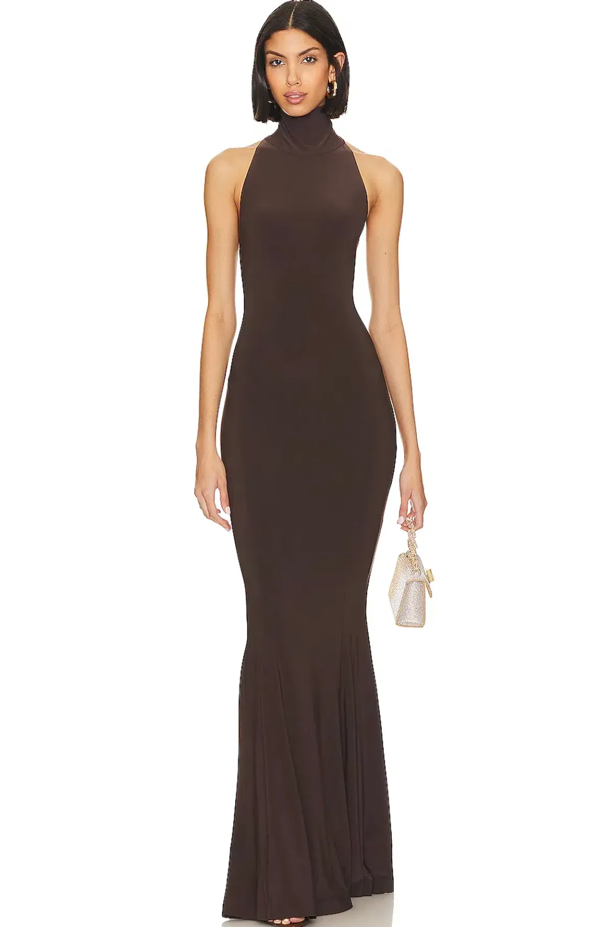 Norma Kamali Halter Turtle Fishtail Gown for rent on The Volte - main image