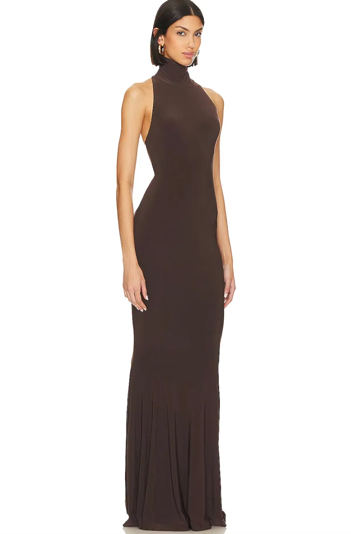 Norma Kamali Halter Turtle Fishtail Gown - Image 2