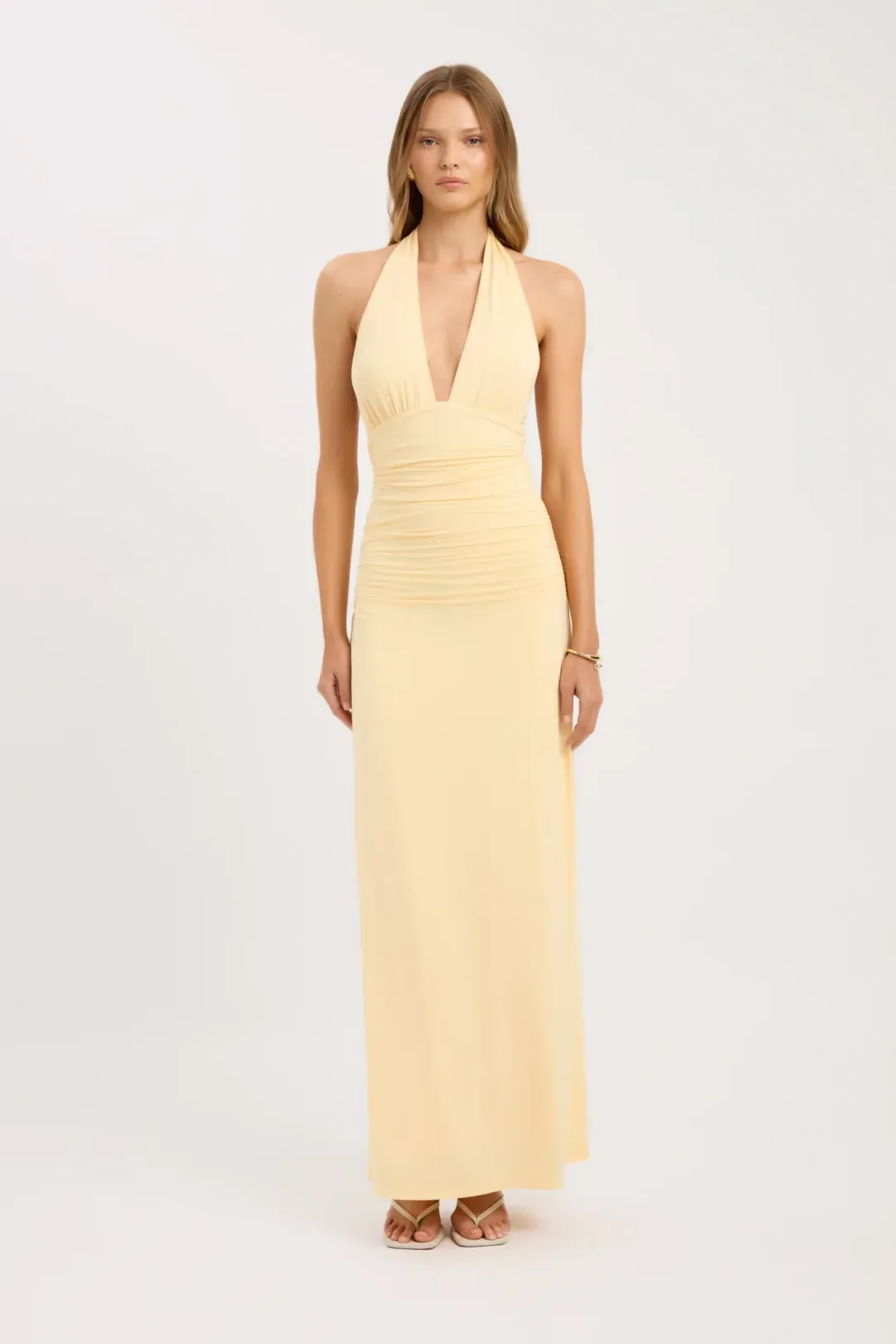 Kookai Leni Maxi Dress in Butter Popcorn size 12 for rent on The Volte - main image